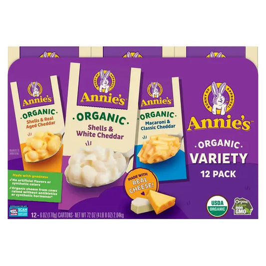 Annie's Organic Homegrown Macaroni & Cheese, Variety Pack, 12 x 170g