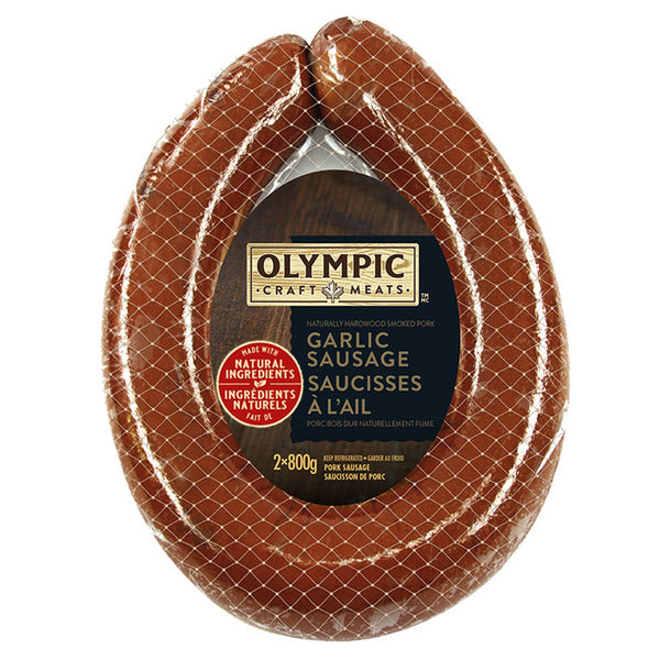 Olympic Natural Garlic Sausage, 2 x 800 g