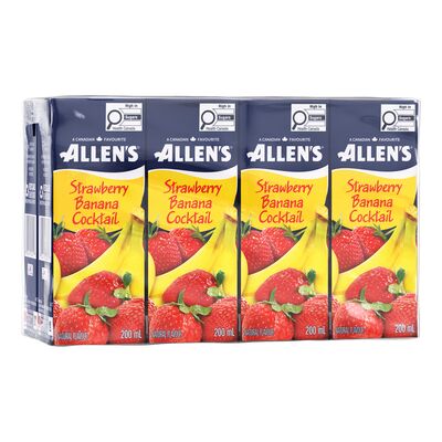 Allen's Strawberry-Banana Cocktail Juice Boxes, 8 × 200 mL
