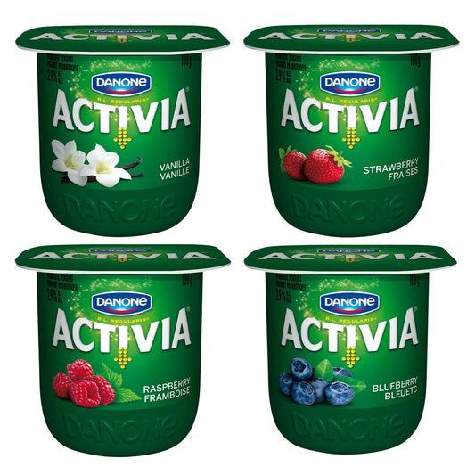Activia Probiotic Yogurt, Assorted Flavours, 24 × 100 g