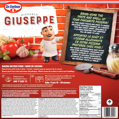 Dr. Oetker Giuseppe Pizzeria Thin Crust Canadian Pizza, 501 g