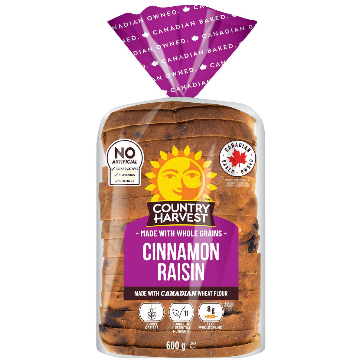 Country Harvest Cinnamon Raisin Bread, 600 g