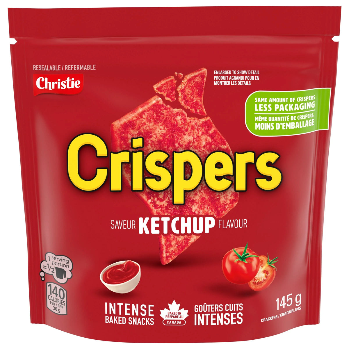 Christie Crispers Ketchup Flavour Baked Snacks, 145 g