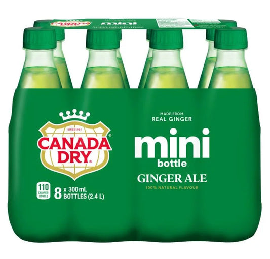 Canada Dry Ginger Ale Bottles, 8 × 300 mL
