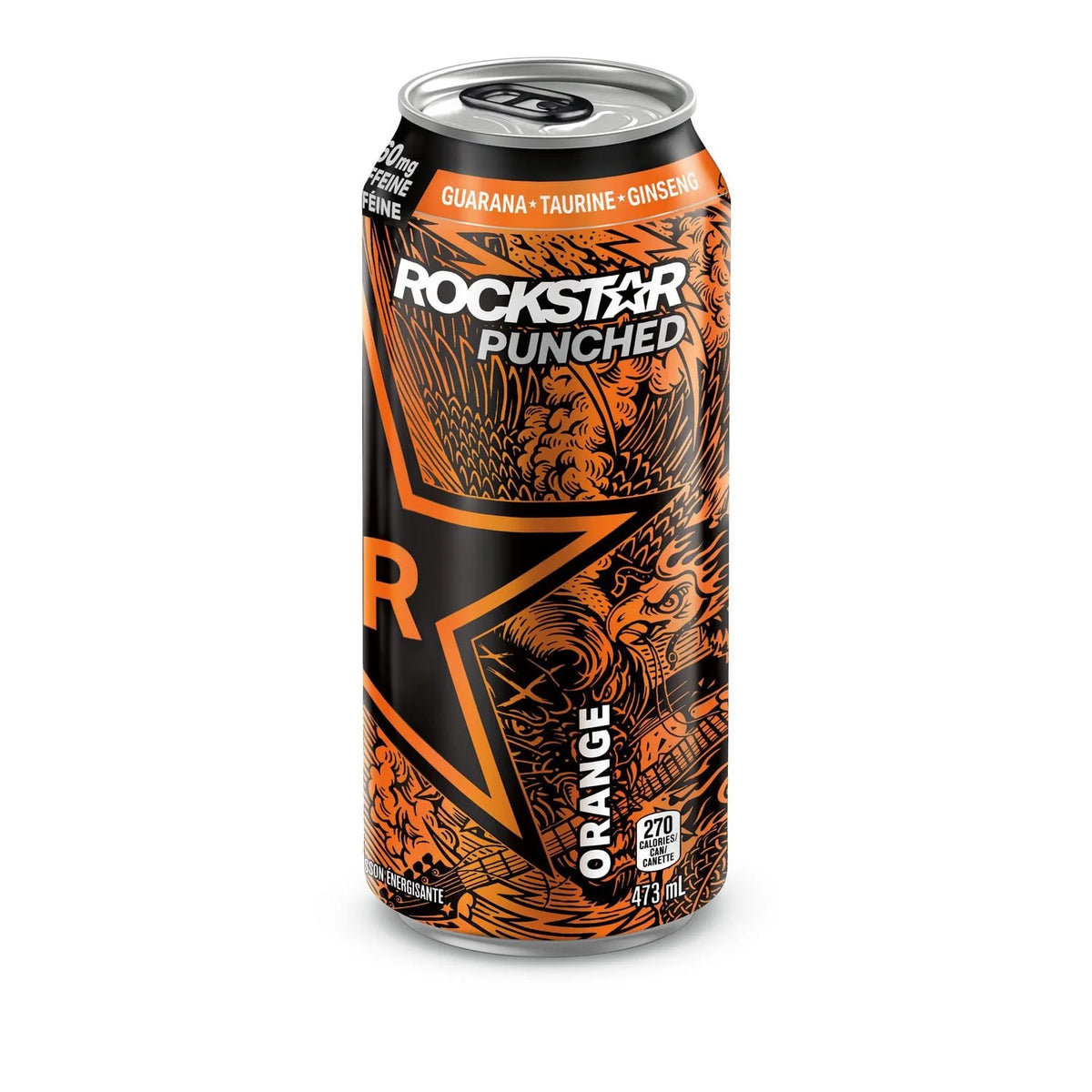 Rockstar Punched Orange Energy Drink Can, 473 mL