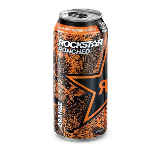 Rockstar Punched Orange Energy Drink Can, 473 mL
