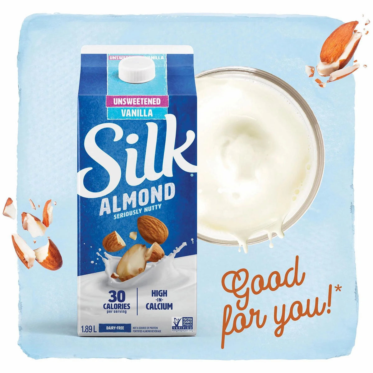 Silk Unsweetened Vanilla Almond Milk, 1.89 L