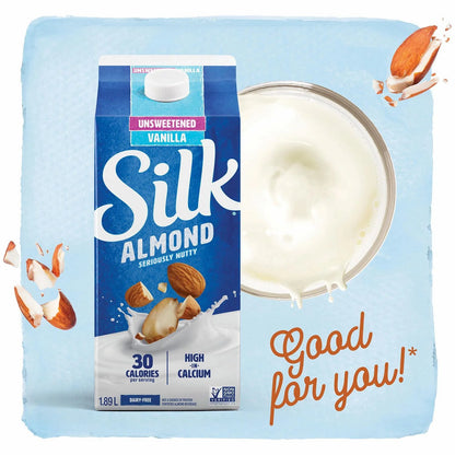 Silk Unsweetened Vanilla Almond Milk, 1.89 L
