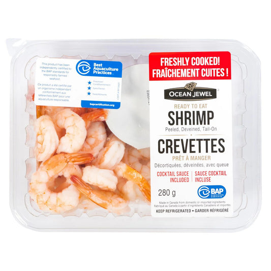 Ocean Jewel Freshly Cooked Shrimp with Cocktail Sauce, 280 g