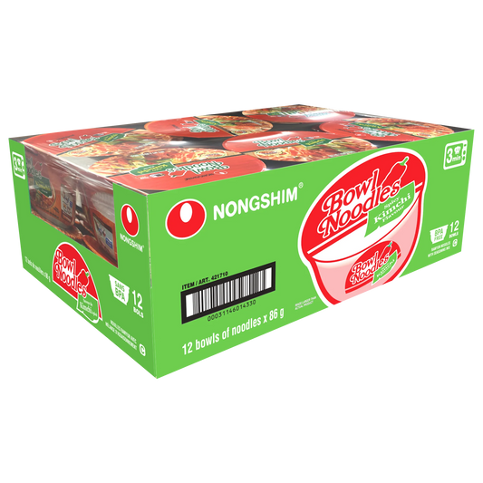 Nongshim Spicy Kimchi Noodle Soup Bowls, 12 × 86 g