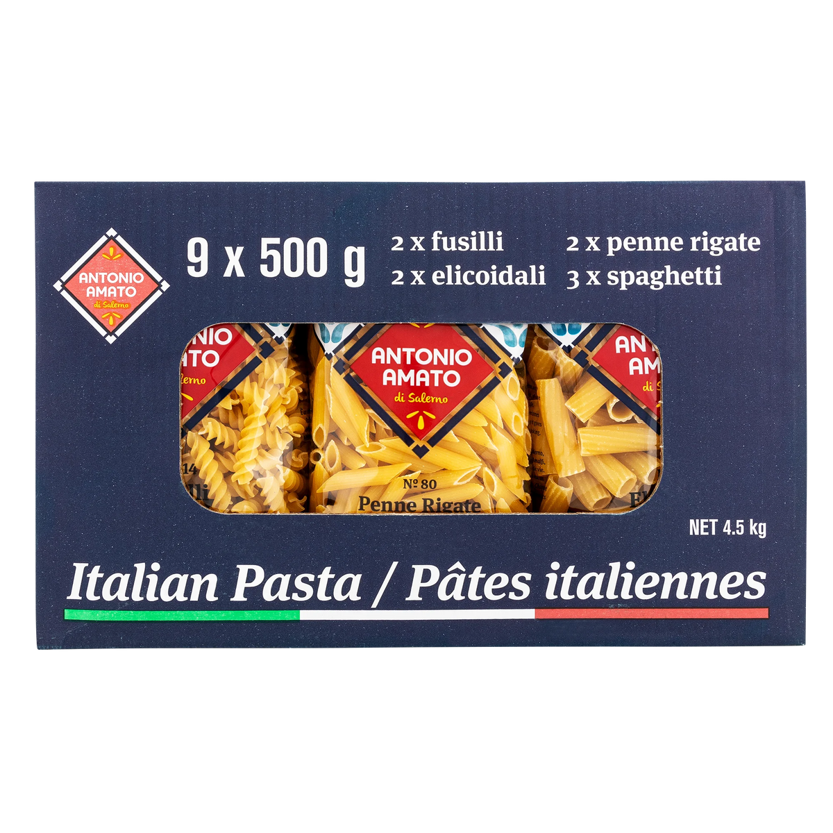 Antonio Amato Pasta Variety Pack, 9 × 500 g