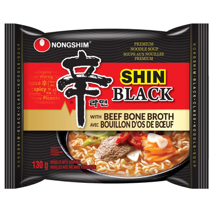 Nongshim Shin Ramyun Black Beef Bone Broth Noodles, 130 g