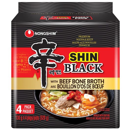 Nongshim Shin Ramyun Black Beef Bone Broth Noodles, 130 g