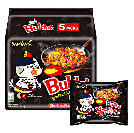 Samyang Spicy Chicken Buldak Noodle (Original), 5 × 140 g