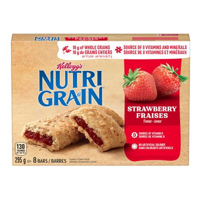 Kellogg's Nutri-Grain Strawberry Cereal Bars, 8 Bars, 295 g