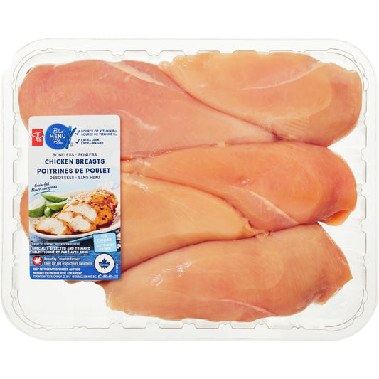PC Blue Menu Boneless Skinless Chicken Breasts, 1.1 kg