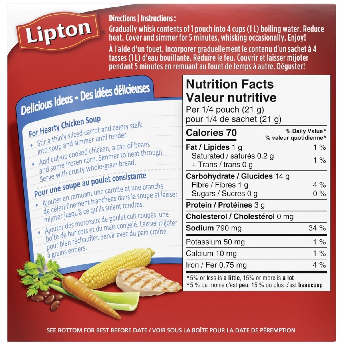 Lipton Chicken Noodle Dry Soup Mix, 2 × 83 g