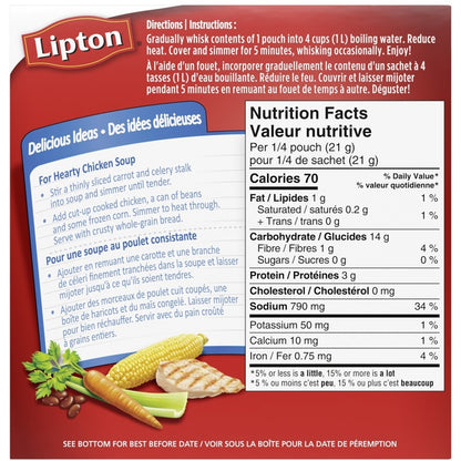 Lipton Chicken Noodle Dry Soup Mix, 2 × 83 g