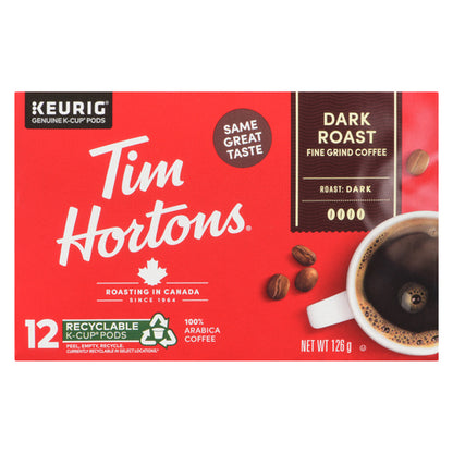 Tim Hortons Coffee Pods Dark Roast 12 K-Cups, 126 g