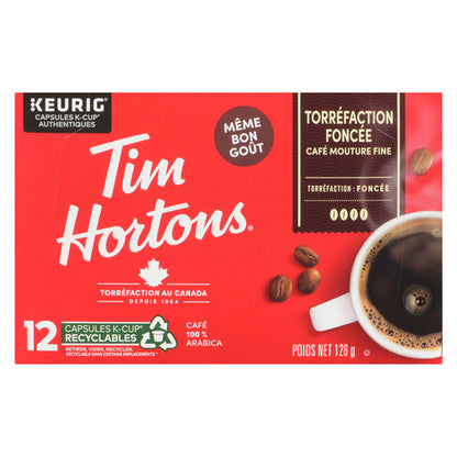 Tim Hortons Coffee Pods Dark Roast 12 K-Cups, 126 g