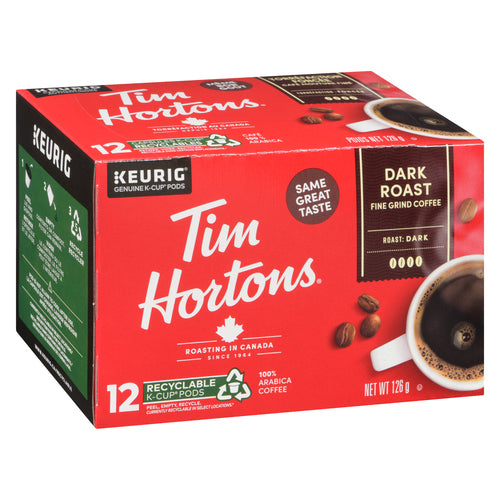 Tim Hortons Coffee Pods Dark Roast 12 K-Cups, 126 g
