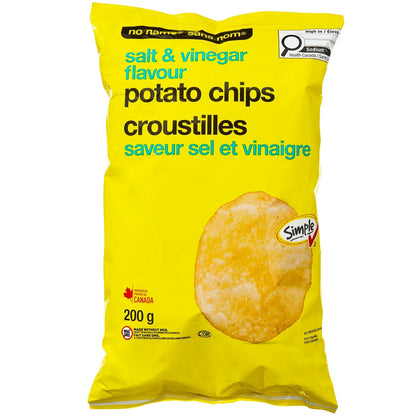 No Name Salt & Vinegar Flavour Potato Chips, 200 g