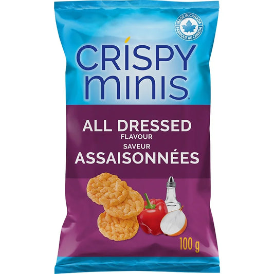 Quaker Crispy Minis All Dressed Brown Rice Chips, 100 g