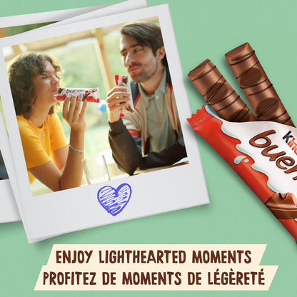 Kinder Bueno Milk Chocolate Covered Crispy Wafer Bars With Hazelnut Cream, 2 Bars, 43 g