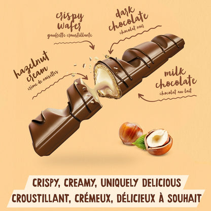 Kinder Bueno Milk Chocolate Covered Crispy Wafer Bars With Hazelnut Cream, 2 Bars, 43 g