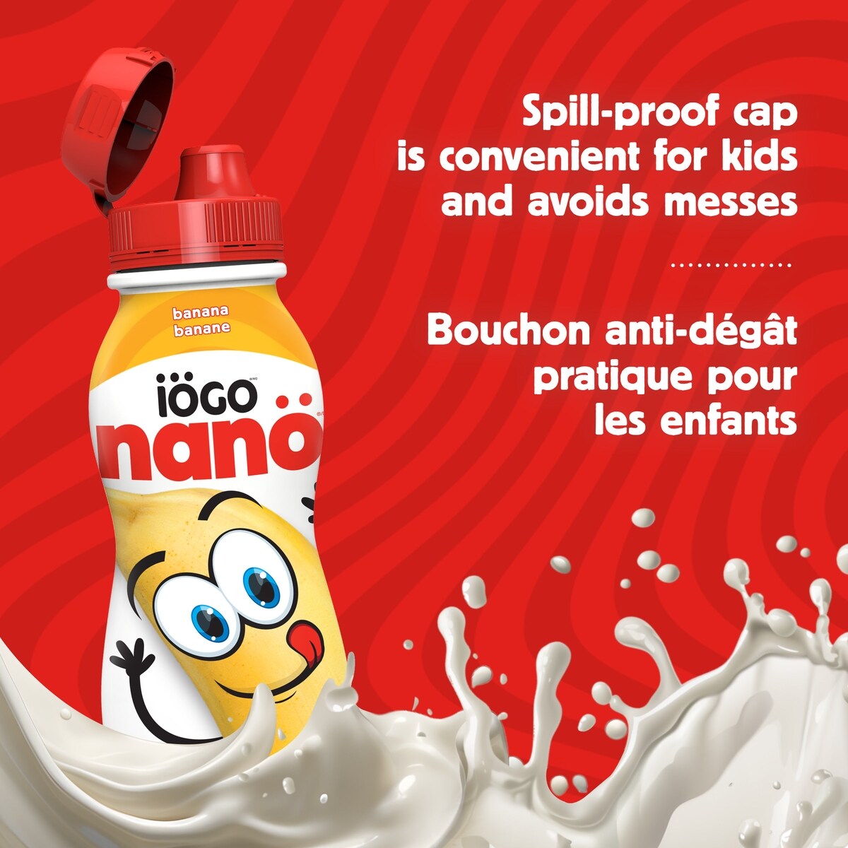 iÖGO nanö Banana Drinkable Yogourt 1%, 6 × 93 mL