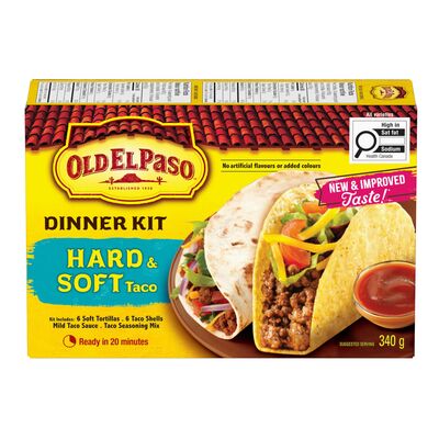 Old El Paso Hard & Soft Taco Dinner Kit, 340 g