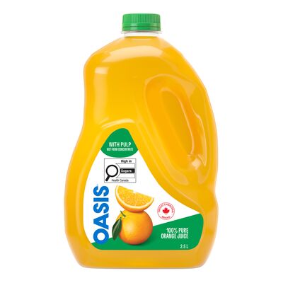 Oasis 100% Pure Orange Juice with Pulp, 2.5 L
