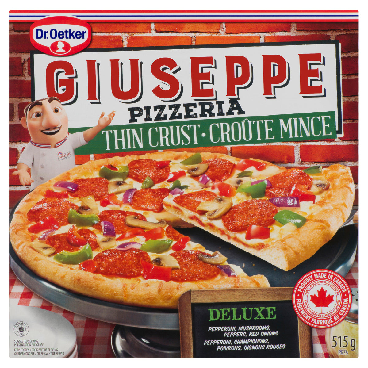 Dr. Oetker Giuseppe Deluxe Thin Crust Frozen Pizza, 515 g
