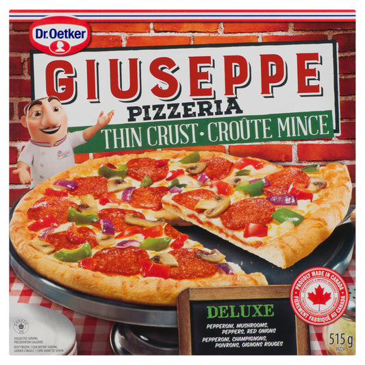 Dr. Oetker Giuseppe Deluxe Thin Crust Frozen Pizza, 515 g