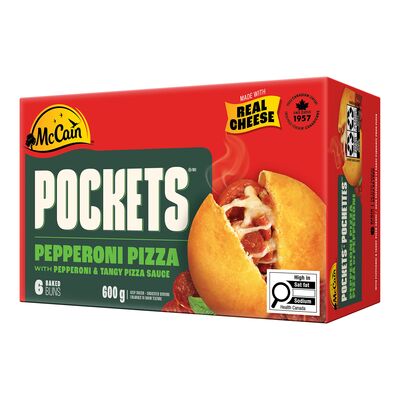 McCain Frozen Pepperoni Pizza Pockets, 6 × 100 g