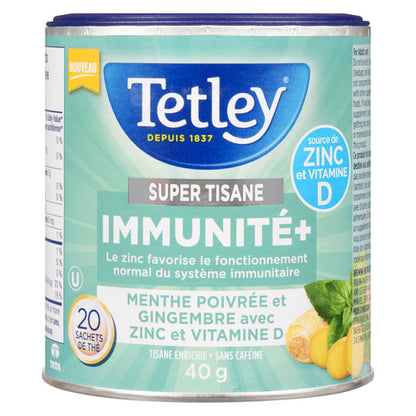 Tetley Super Herbal Tea Immune Peppermint & Ginger, 20 count