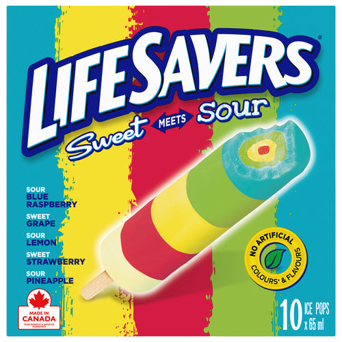 Lifesavers Sweet Meets Sour Ice Pops, 10 × 65 mL