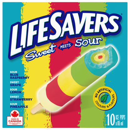 Lifesavers Sweet Meets Sour Ice Pops, 10 × 65 mL