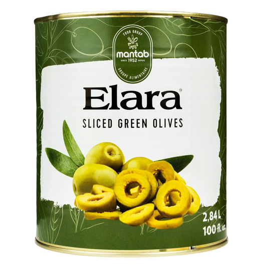 Elara Sliced Green Olives, 2.84 L