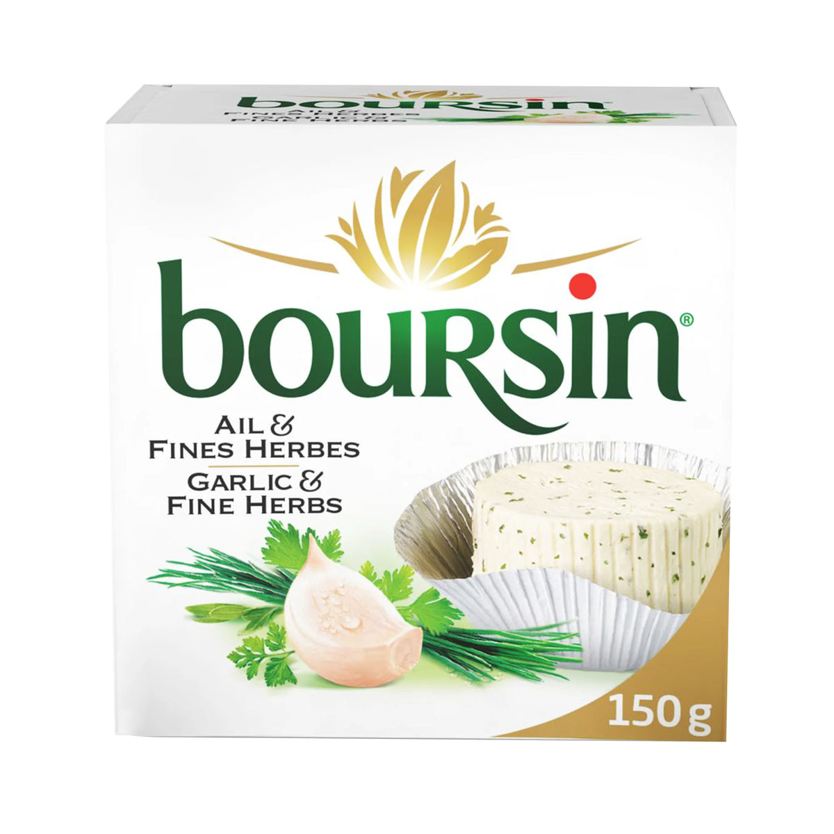 Boursin Garlic and Fine Herbs Cheese, 2 × 150 g