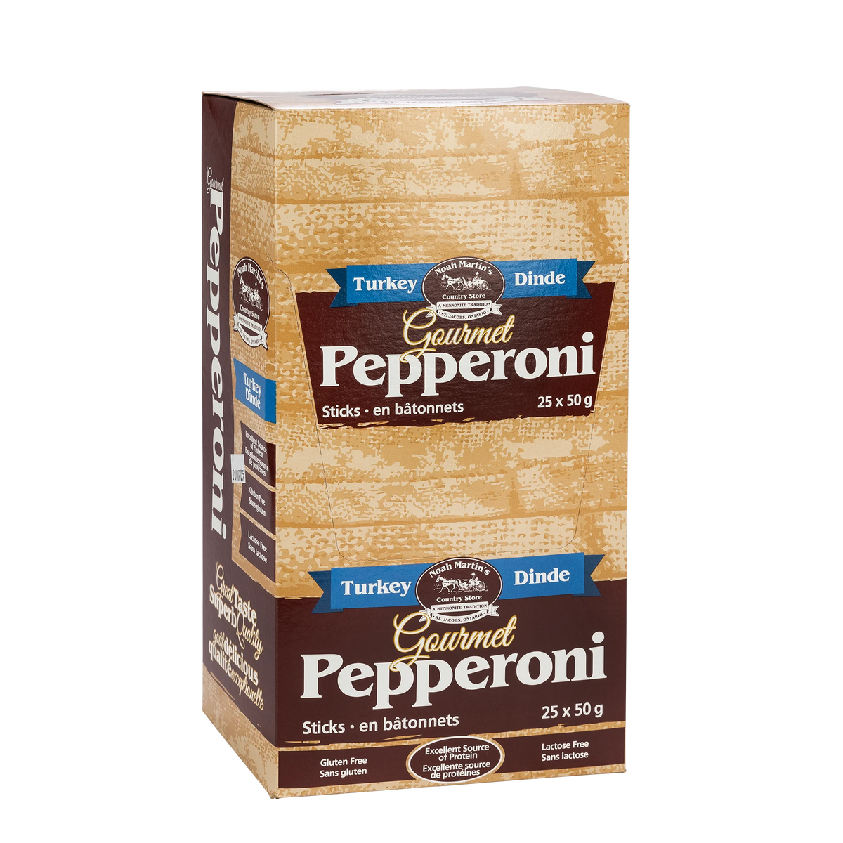 Noah Martin's Gourmet Turkey Pepperoni Sticks, 25 × 50 g