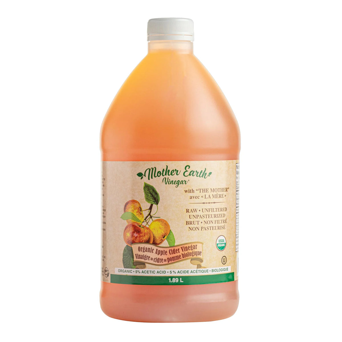 Mother Earth Organic Apple Cider Vinegar, 1.9 L