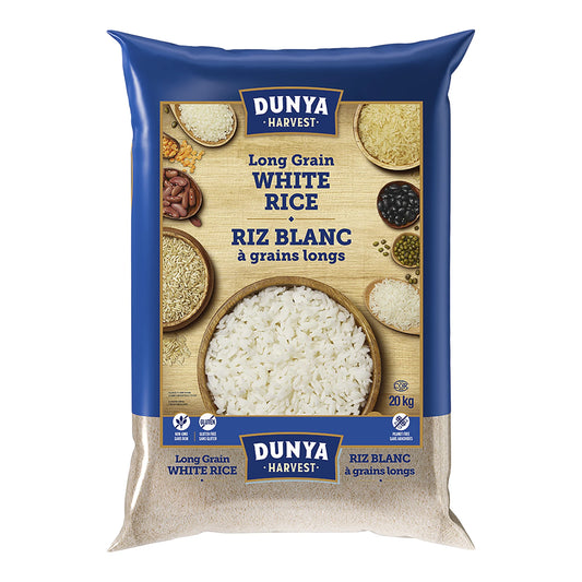 Dunya Harvest Long Grain White Rice, 20 kg