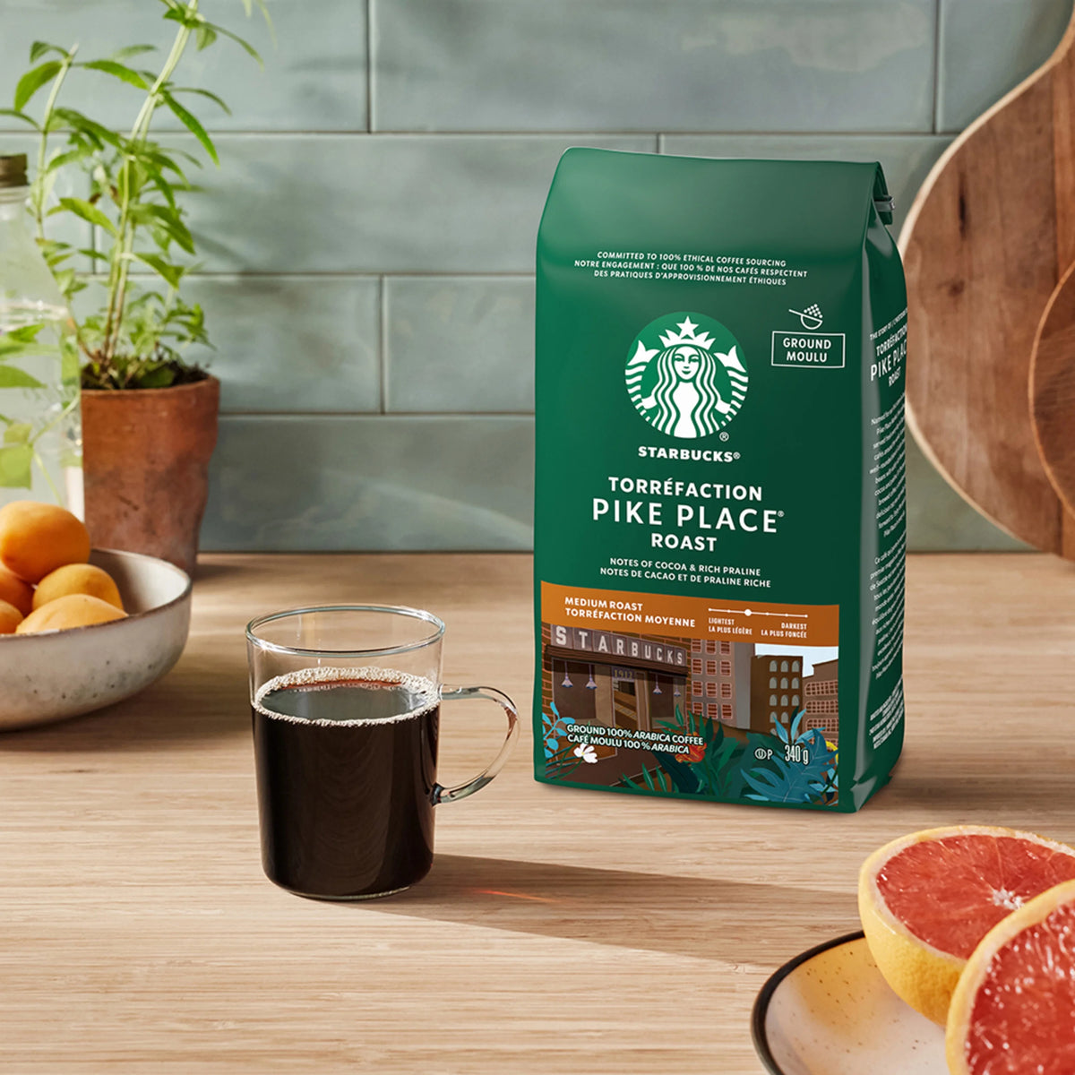 Starbucks House Blend Medium Roast Ground Coffee, 340 g