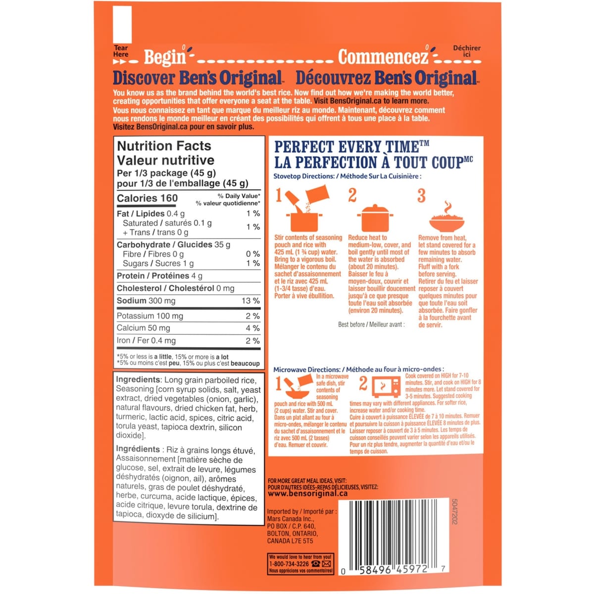 Ben's Original Fast & Fancy Country Chicken Flavour Rice, 132 g