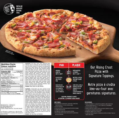 Red Baron Rising Crust Supreme Frozen Pizza, 875 g
