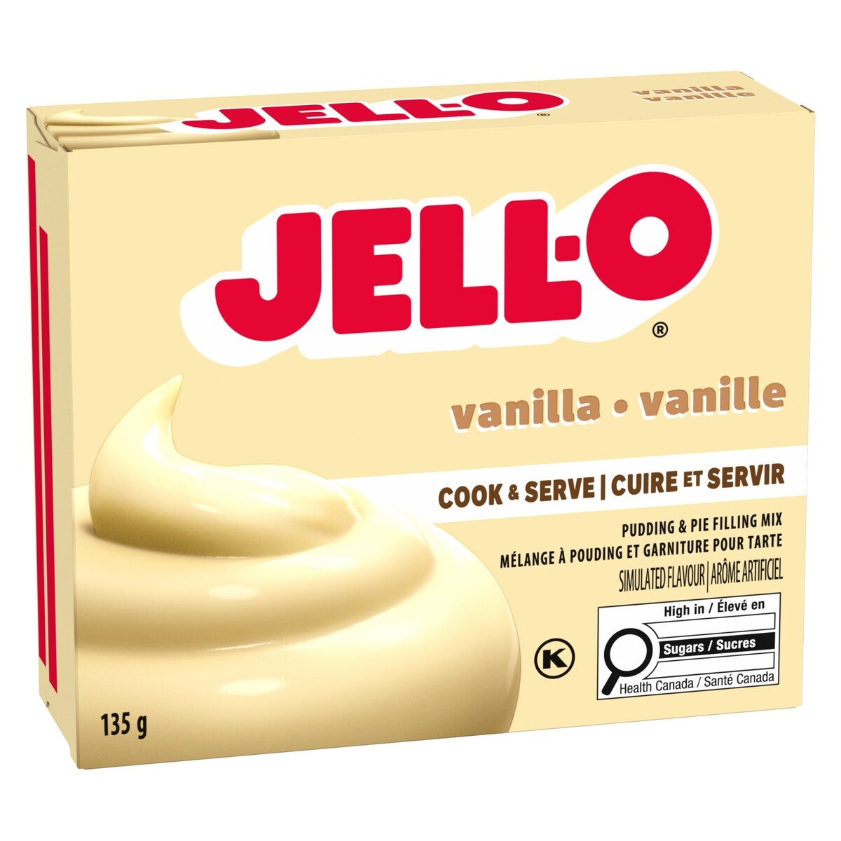 Jell-O Vanilla Cook & Serve Pudding & Pie Filling Mix, 135 g