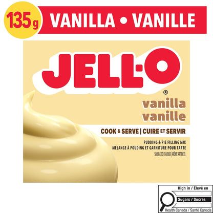Jell-O Vanilla Cook & Serve Pudding & Pie Filling Mix, 135 g