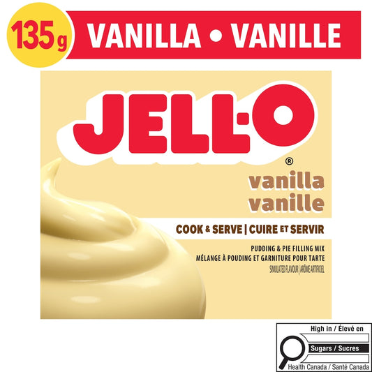Jell-O Vanilla Cook & Serve Pudding & Pie Filling Mix, 135 g