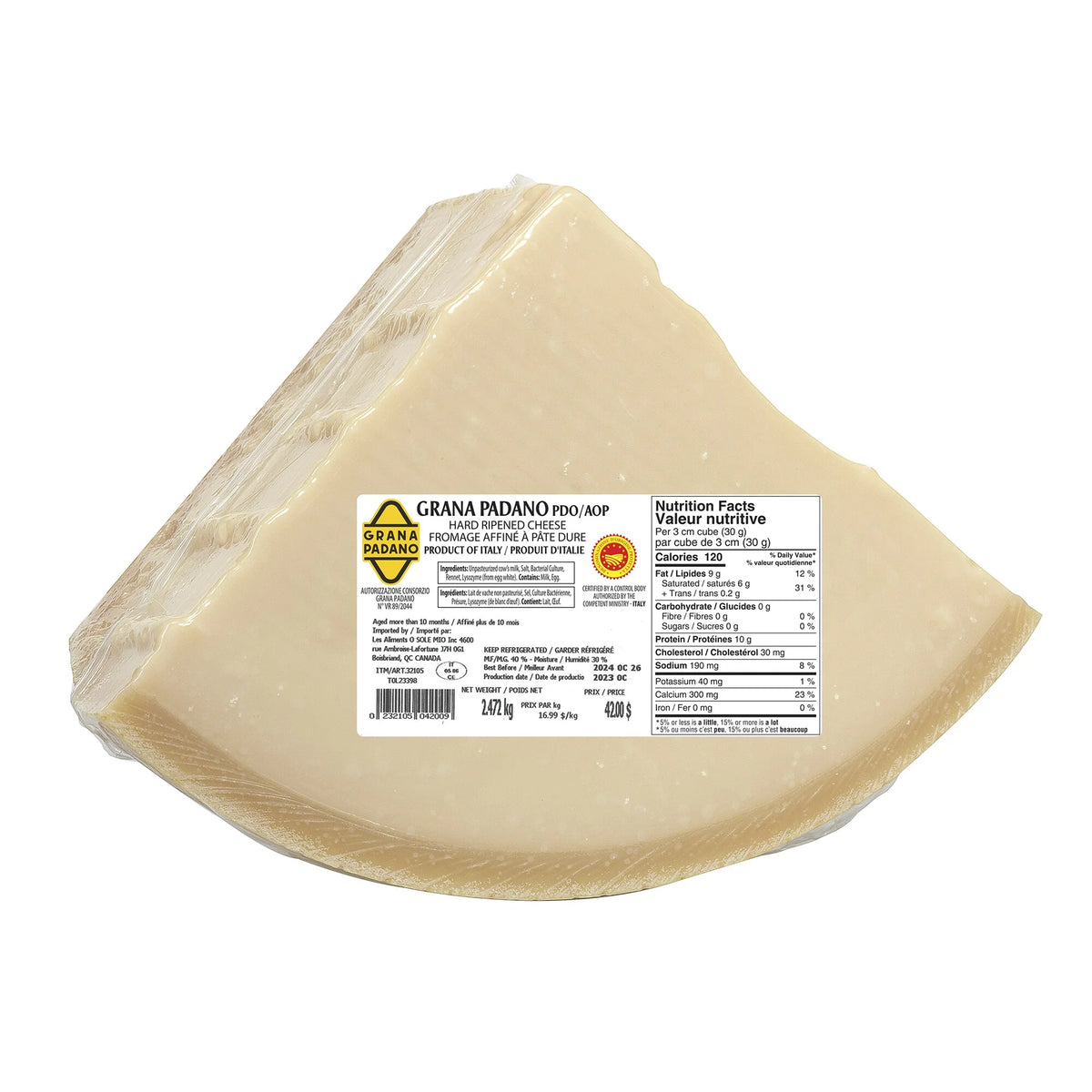 Quattro Colli Padano, 4.5 kg average weight